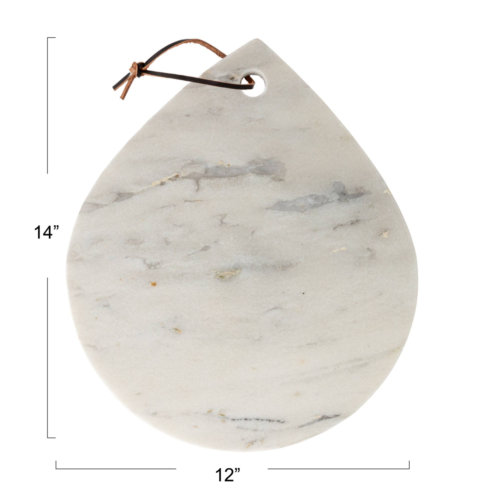 Hello Honey® 14" White Mélange Marble Board with Handle